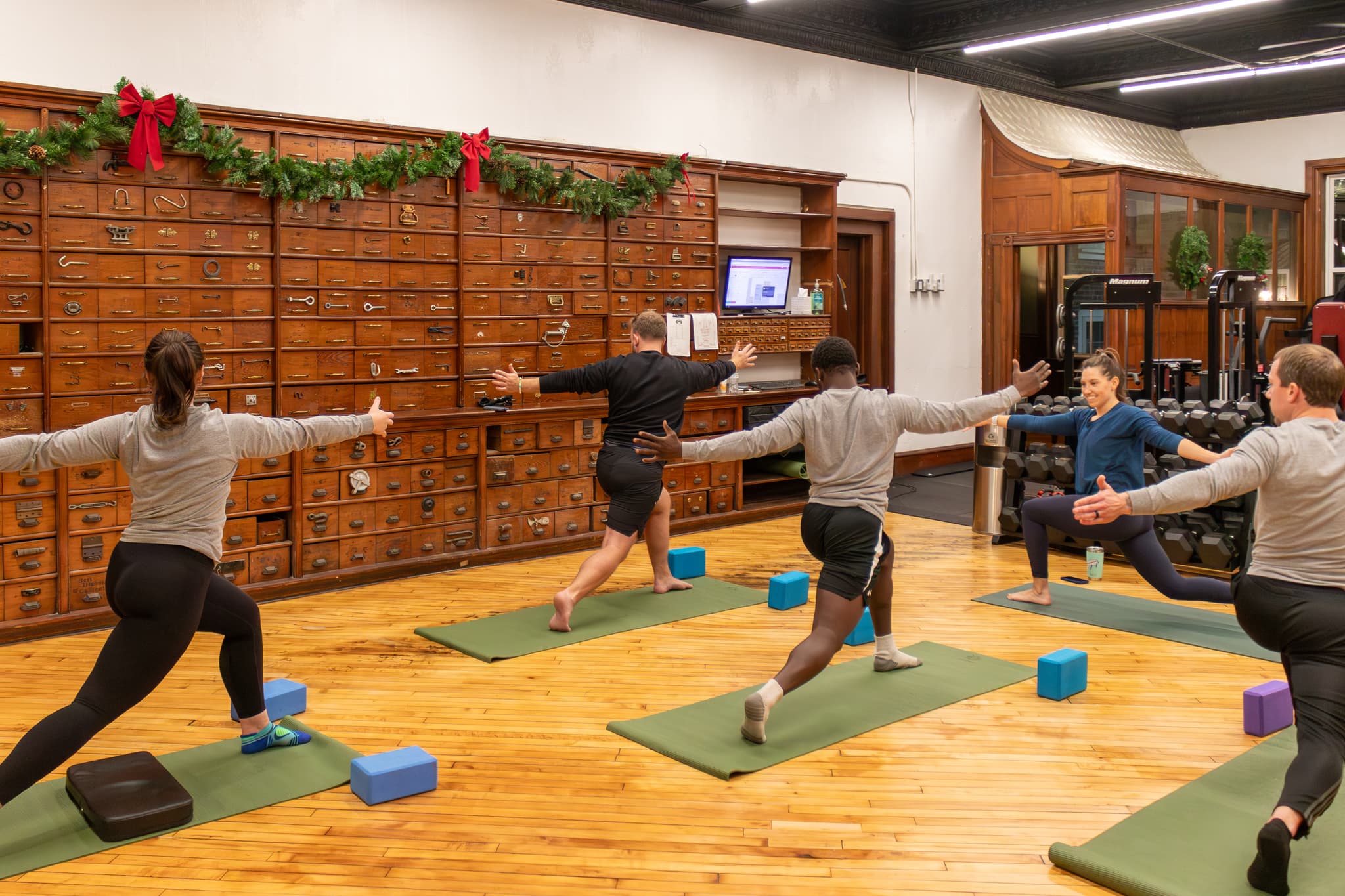 Personal trainer coaching strength training at Train on Main in Stroudsburg, PA